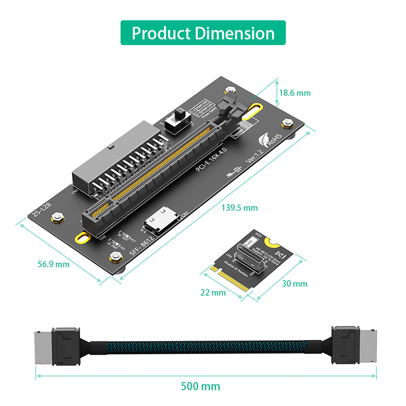 Tarjeta elevadora M.2 a PCIE4. - Pcie Extension Cable reseña y precio
